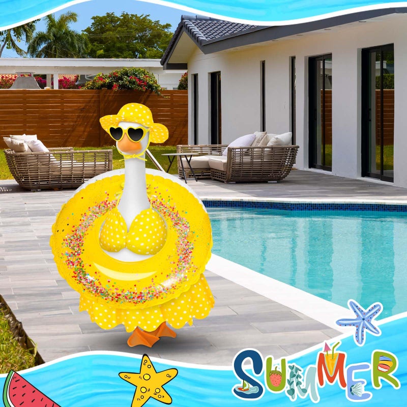 JcHrmers Hawaiian Goose Outfit Summer Porch Goose Outfits Bikini Goose Clothes Cute Goose Costume for Outdoor Garden Yard Decor - Image 5